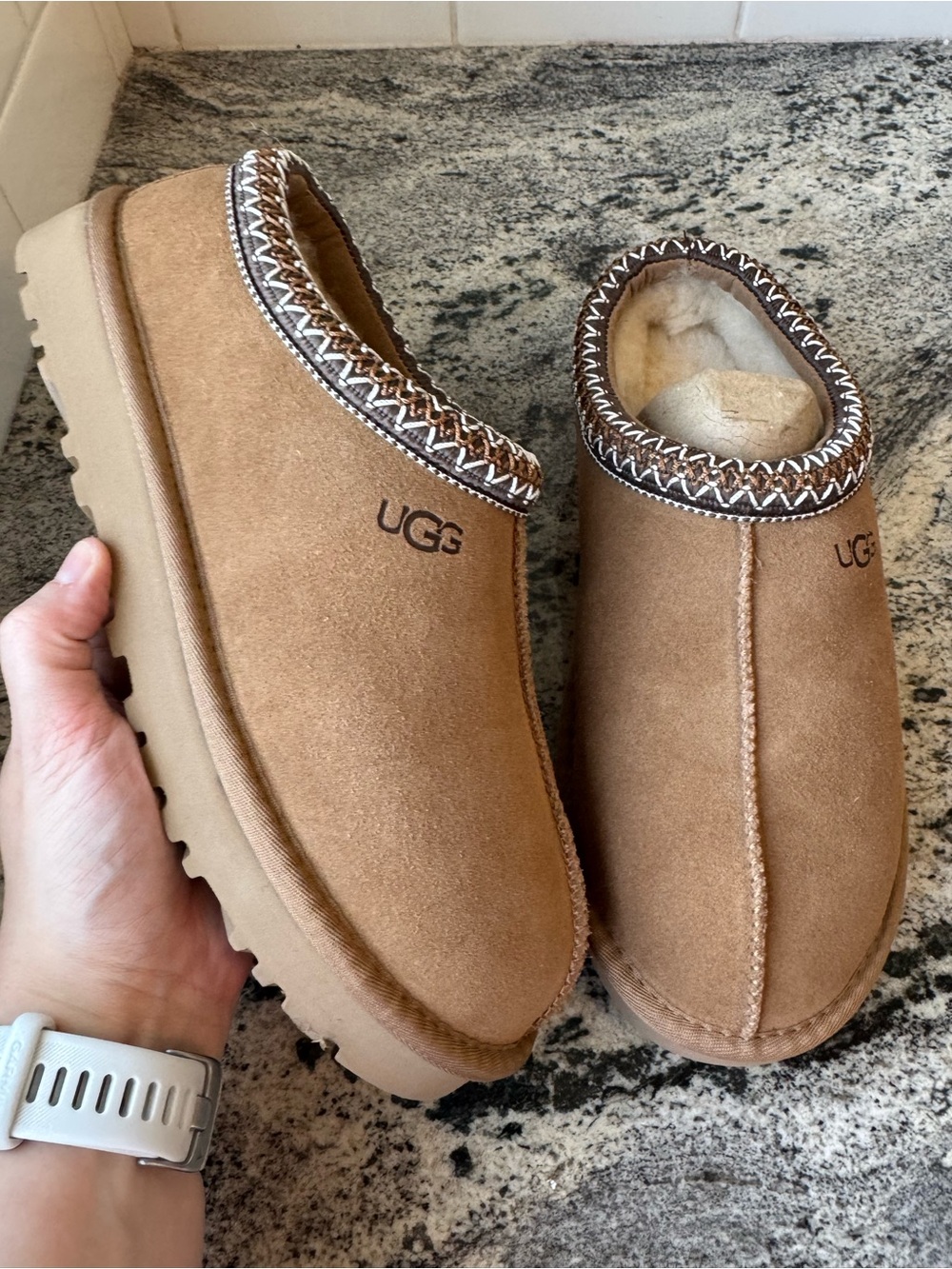 UGG Women’s Tasman Slippers in Chestnut. Size 9. New without box.